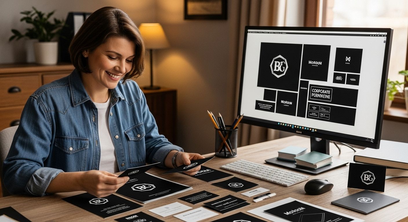 Onderneemster bekijkt haar visuele identiteit