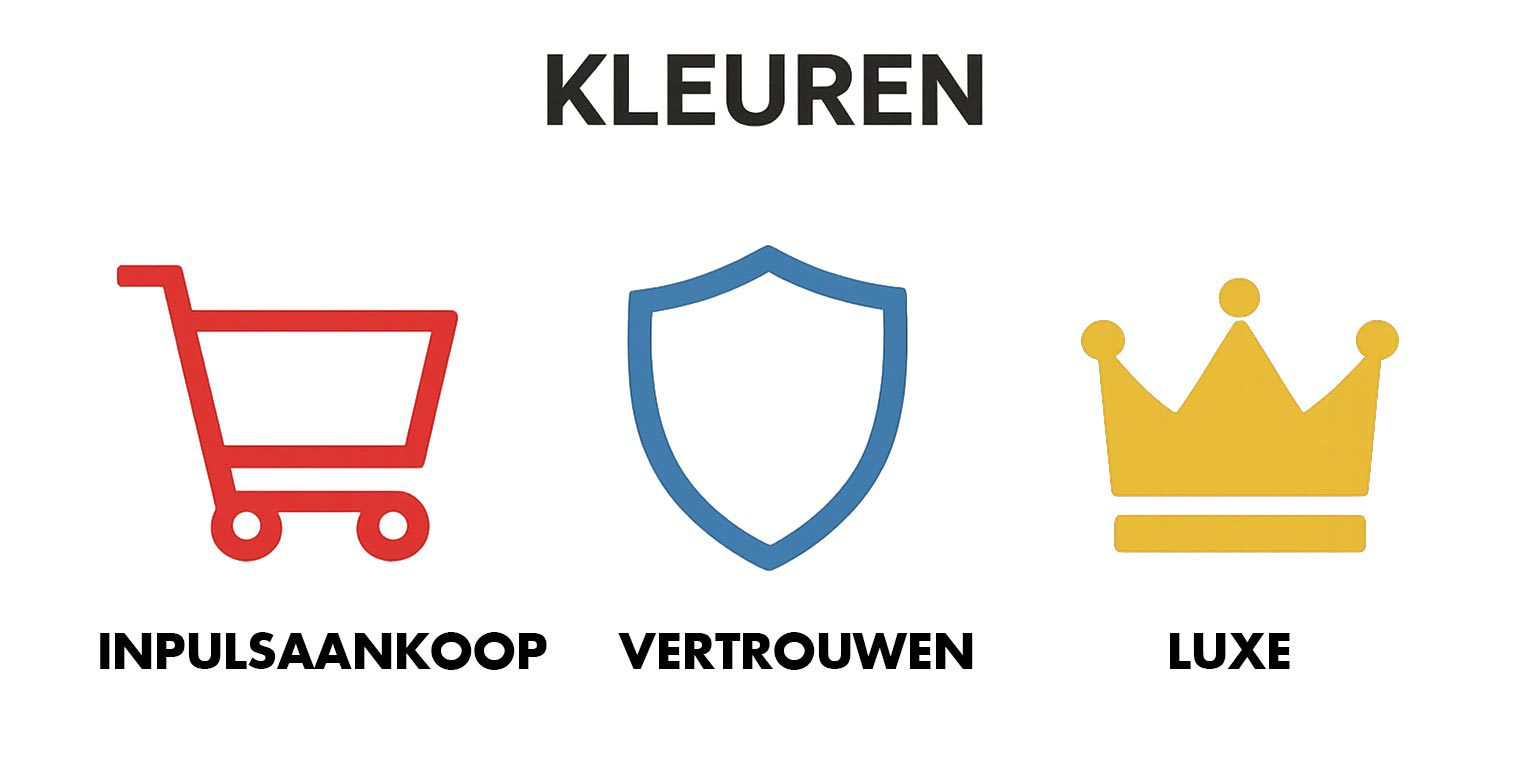 Infographic met pictogrammen voor impulsaankoop vertrouwen luxe