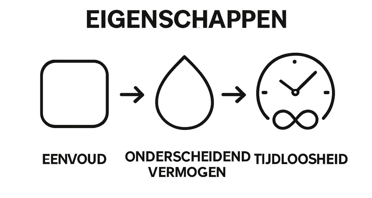 Eenvoud onderscheidend vermogen tijdloosheid infographic