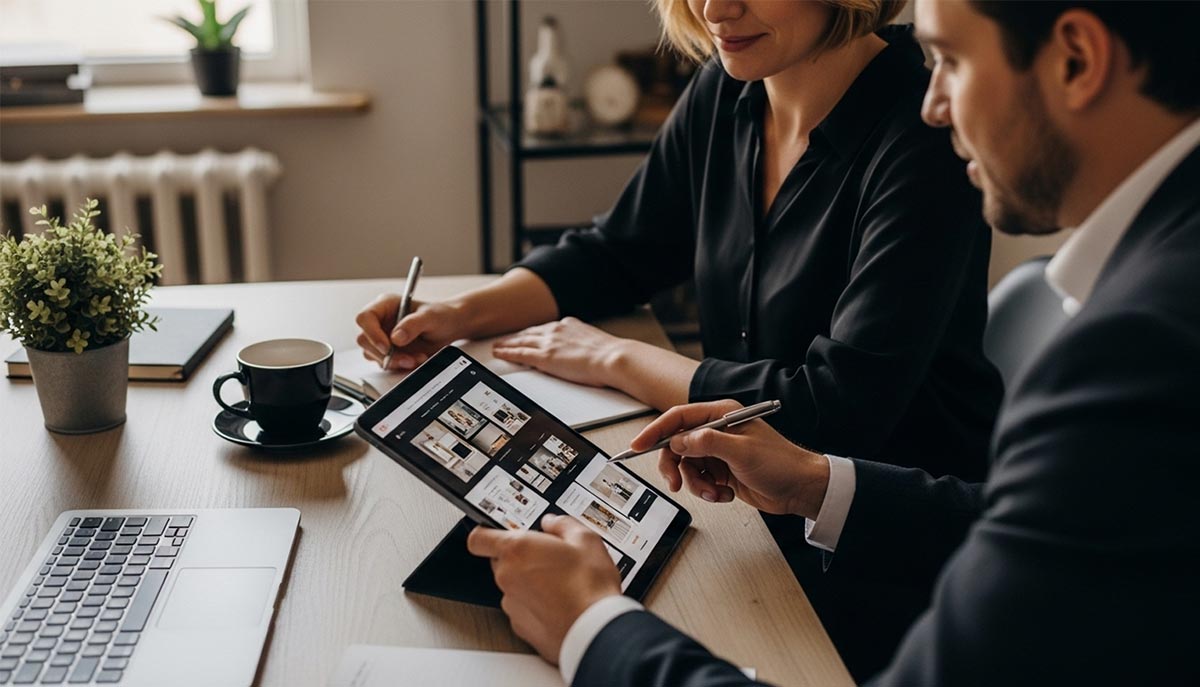 Overleg over eerste indruk webdesign