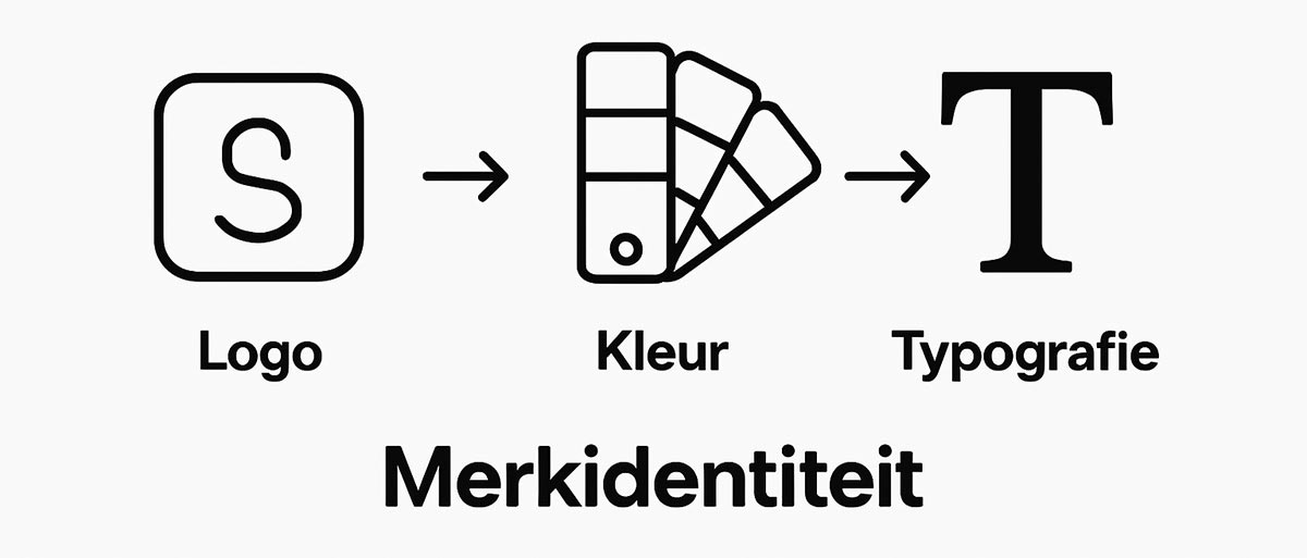 Infographic met logo, kleuren en typografie als kern van branddesign