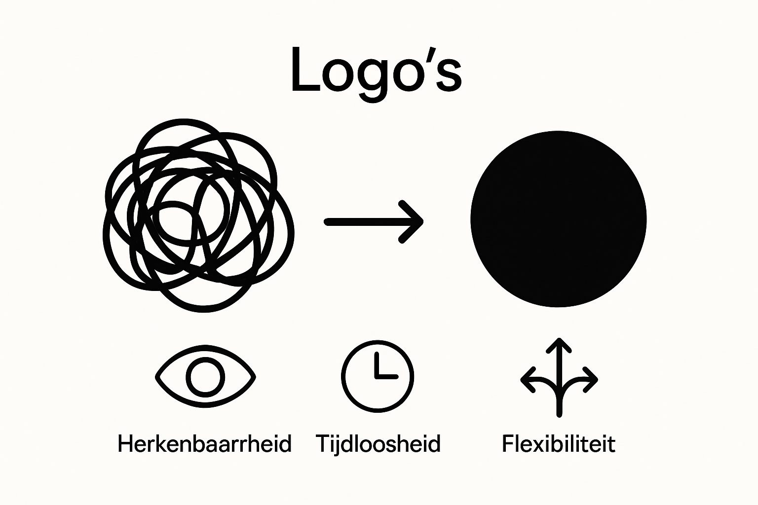 Vergelijking tussen een complex en een eenvoudig logo